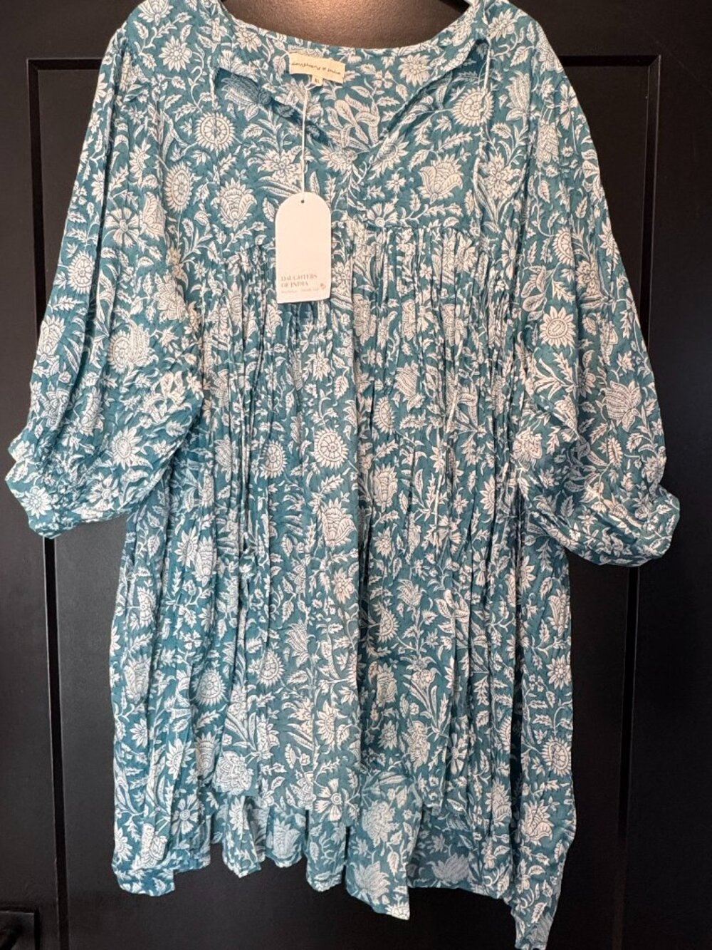 NWT - Daughters of India - Kyra Mini Dress Size XL (Ocean Blue) - Picture 4 of 6
